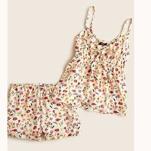 J. Crew Floral Women's Pajama Set - Cream and Red